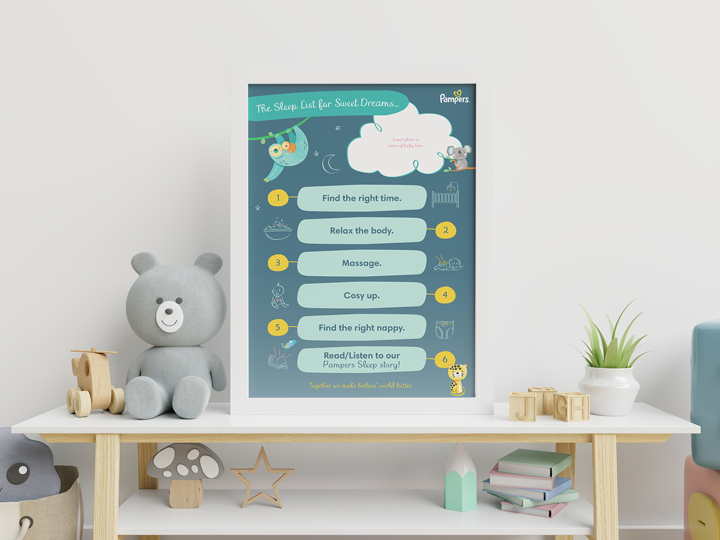 Pampers sleep accompanying poster